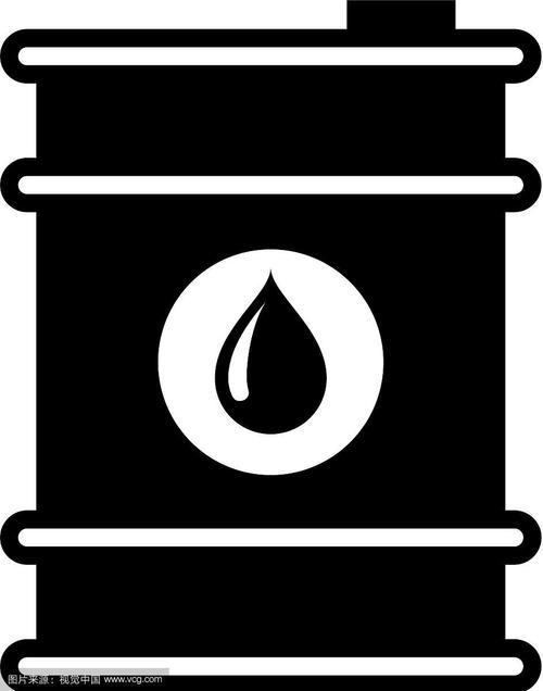 黑色桶油图标孤立在白色背景
